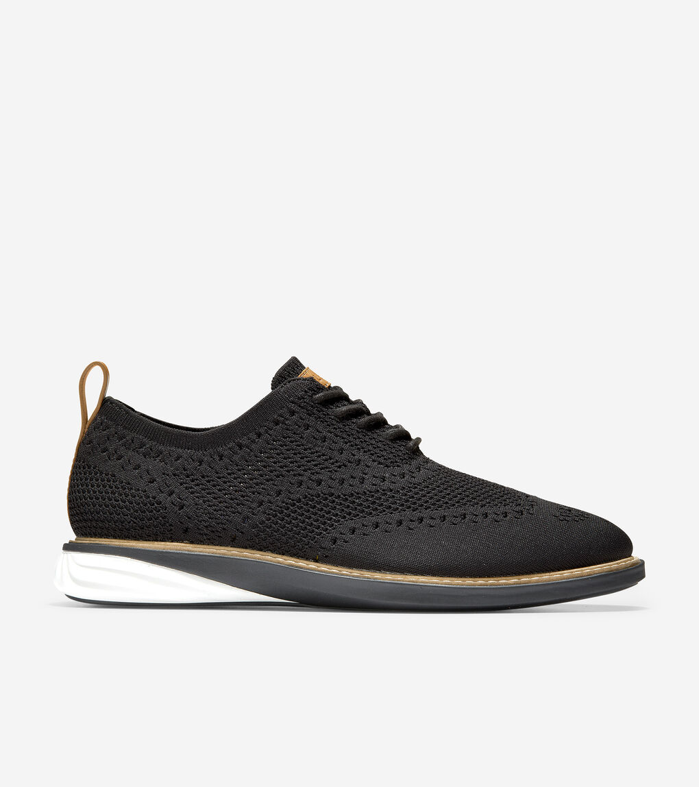 Men's Grand Evolution Wingtip Oxford in Black Stitchliteâ¢ | Cole Haan