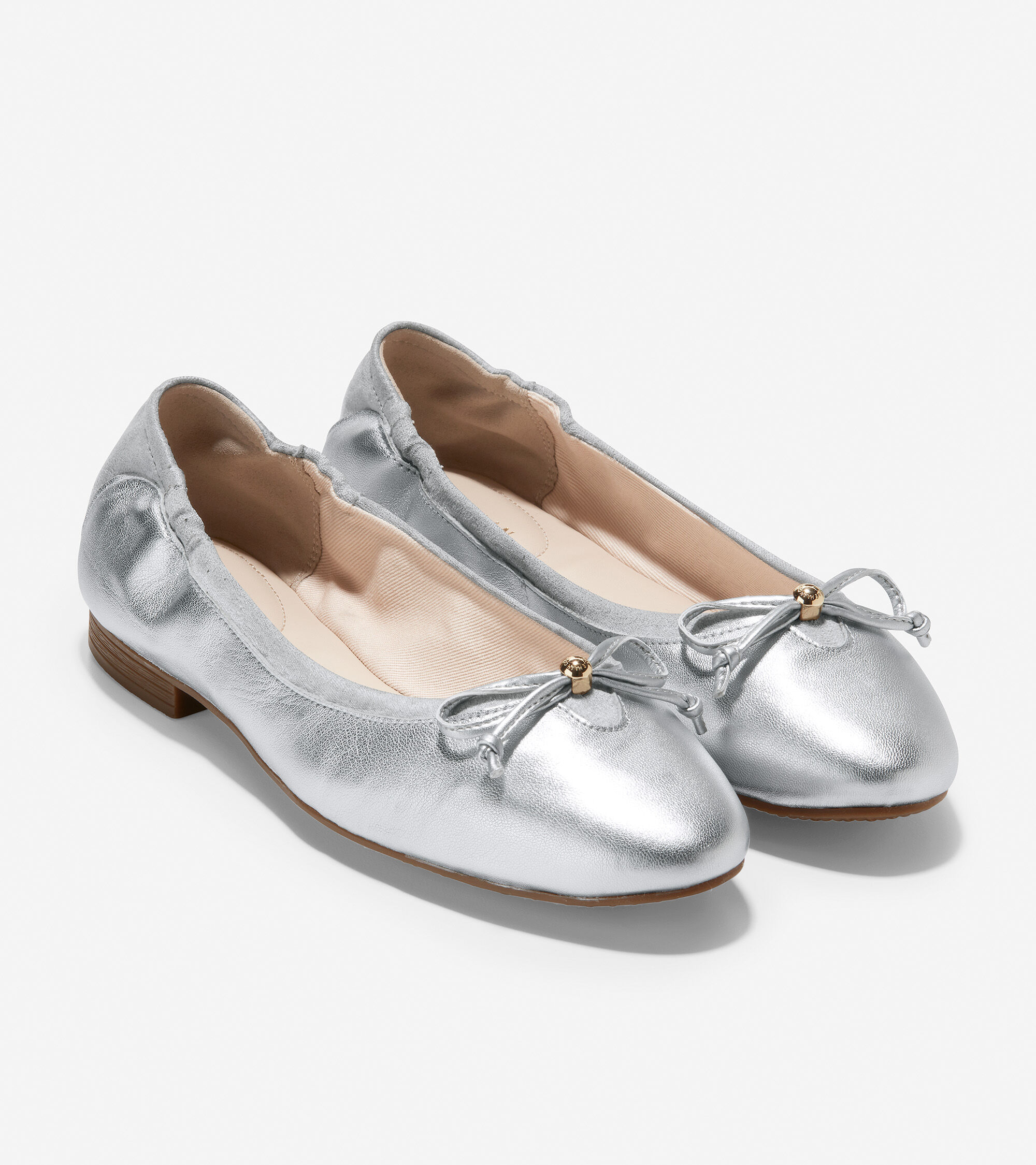 Women's Keira Ballet Flat in Soft Silver Leather | Cole Haan