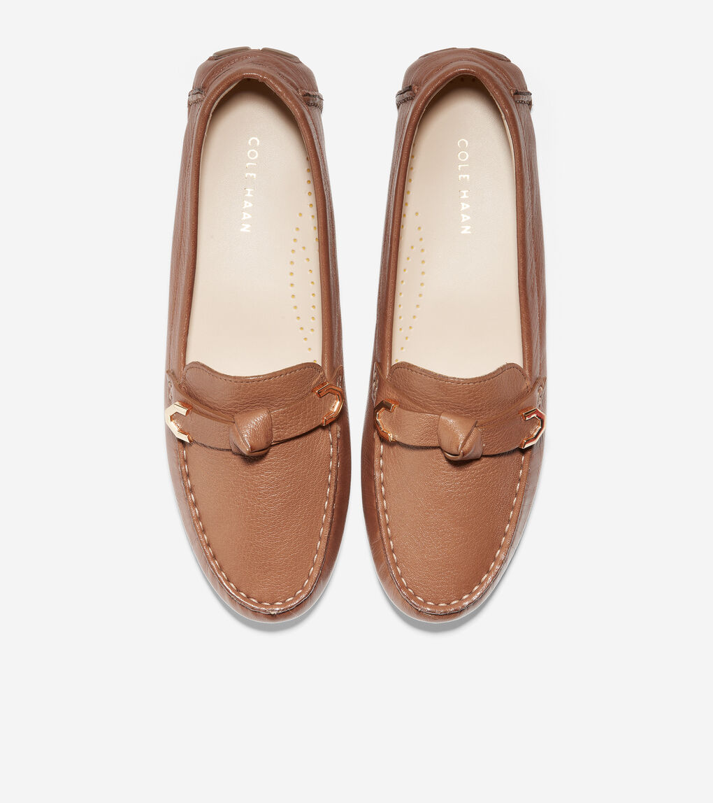 Women's Women's Evelyn Bow Driver in Pecan Leather | Cole Haan