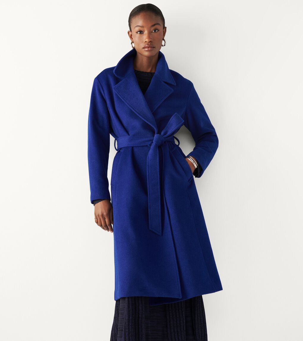 Women's Luxe Wool Oversized Coat in Dark Blue | Cole Haan
