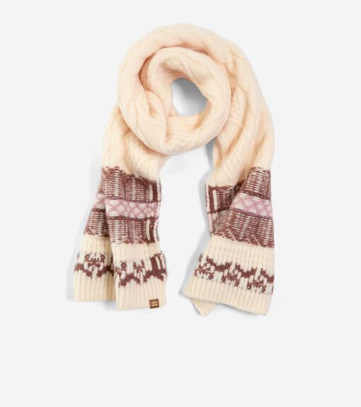 Women's Reversible Fair Isle Scarf