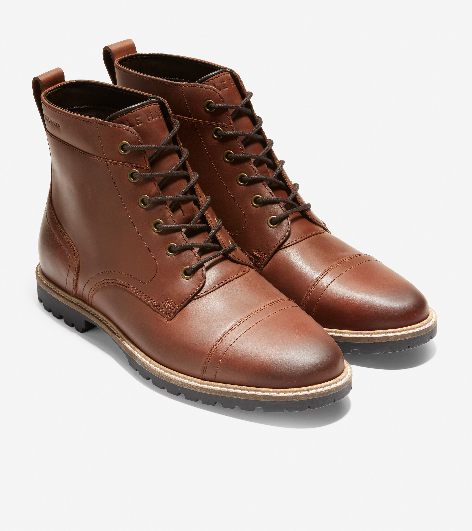 Nathan Cap Toe Boot in Chestnut Leather 