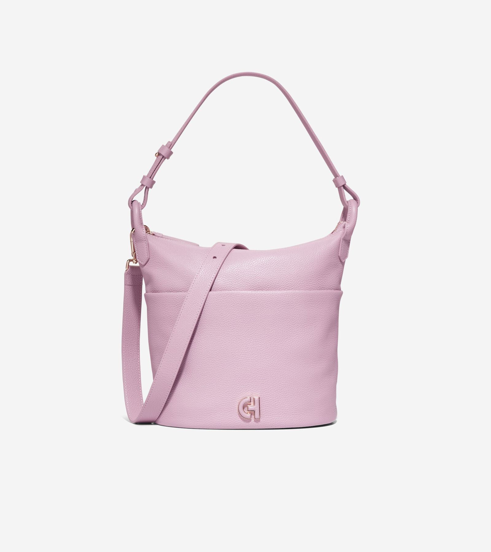 Shop Cole Haan Essential Soft Bucket Bag In Mauve