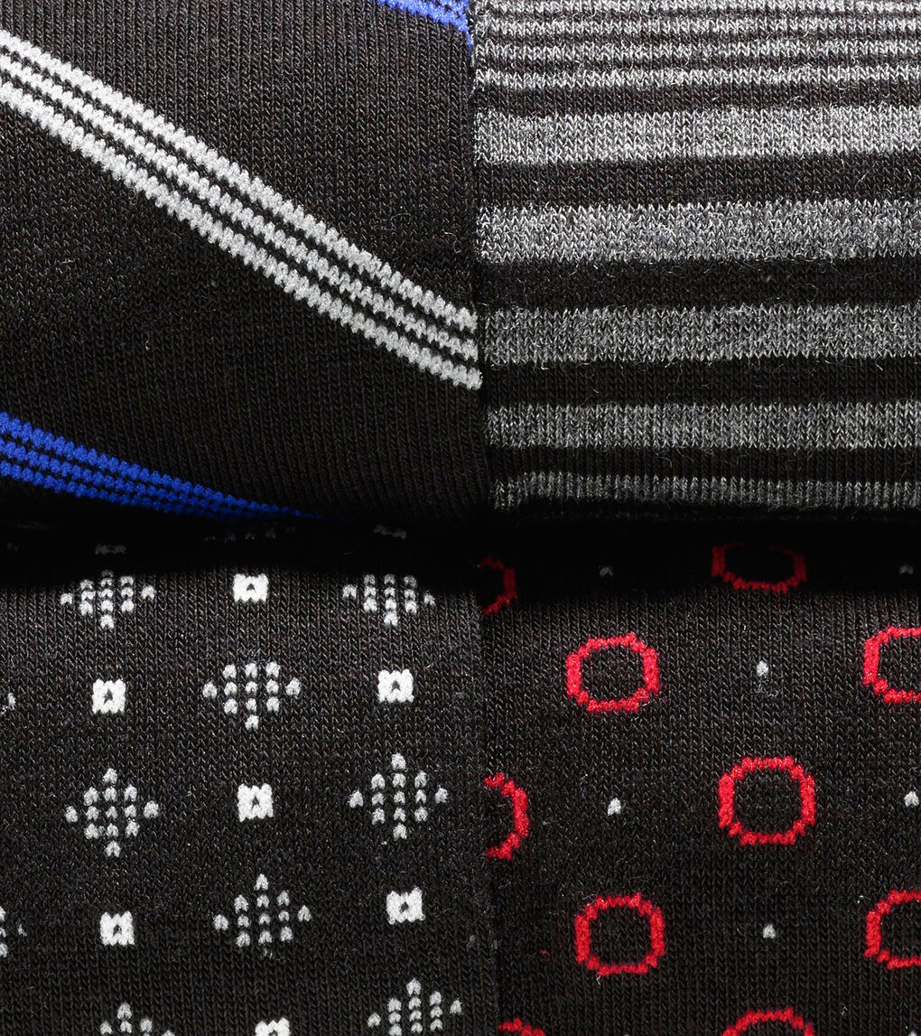 Men's Dress Socks Gift Box 4 Pack in Black-Black | Cole Haan