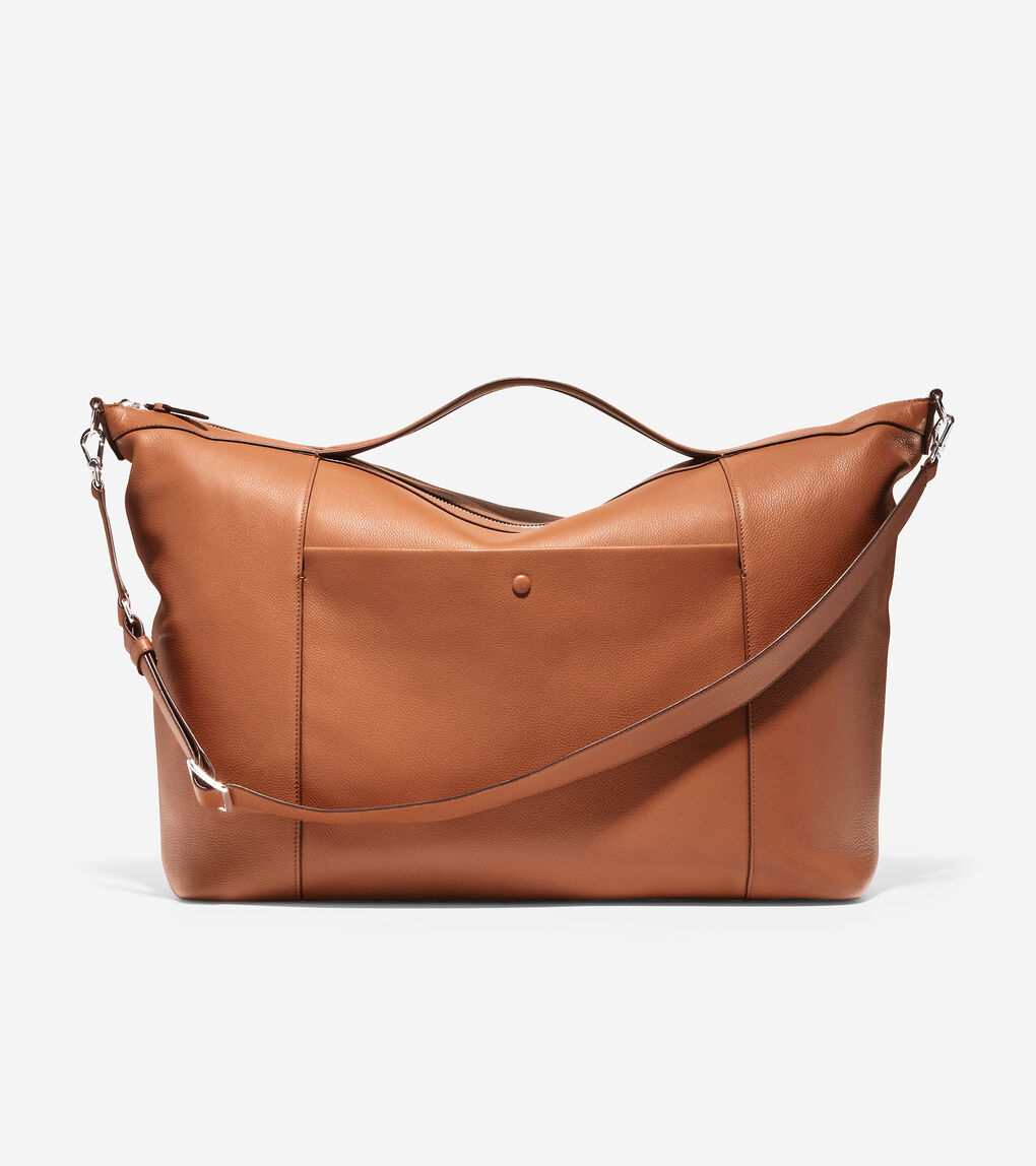 Women&#39;s Grand Ambition Large Weekender Duffle Bag in British Tan Leather | Cole Haan