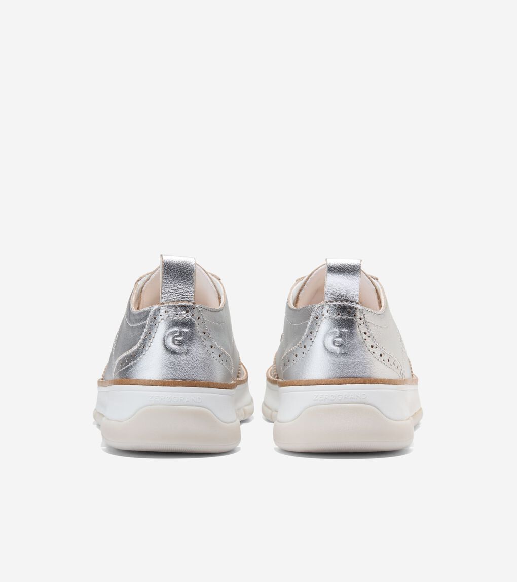 Women's ZERØGRAND Rella Wingtip Oxfords in Silver | Cole Haan
