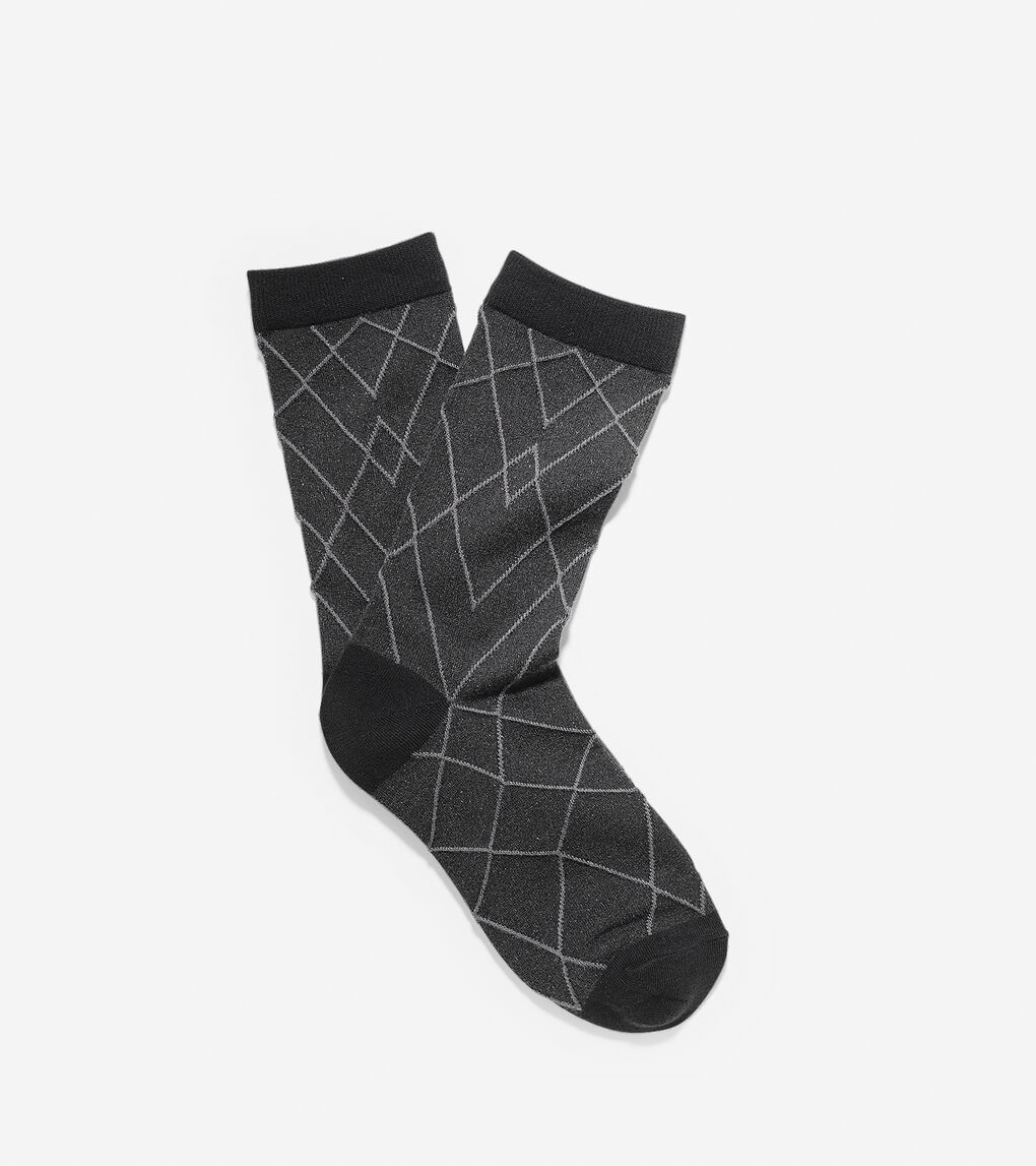 Reverse Knit Trouser Socks in Black | Cole Haan