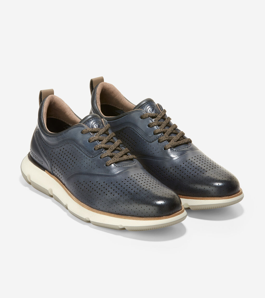 Men's 4.ZERØGRAND Perforated Oxford in Marine Blue-Ivory | Cole Haan