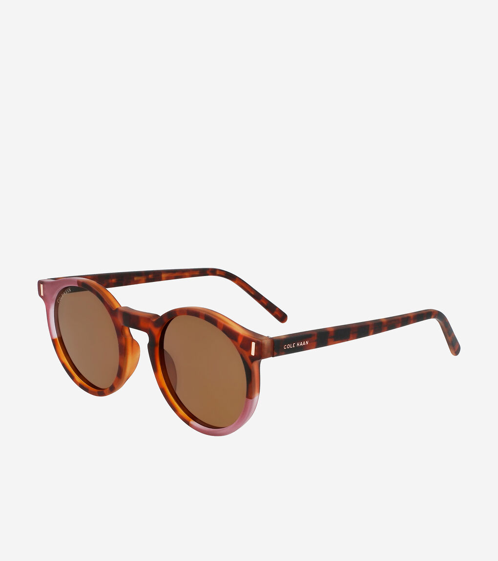 WOMENS Rounded Tortoise Print Sunglasses