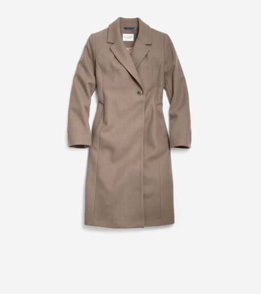 Women's Slick Wool Asymmetric Coat