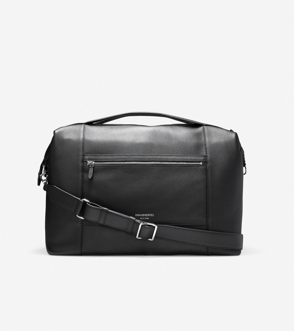 Women's Grand Ambition Weekender Duffle Bag in Black Leather | Cole Haan