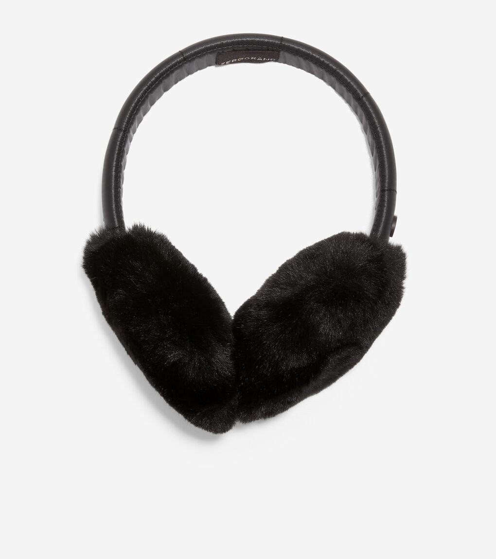 women ZERØGRAND Quilted Earmuff with Faux Fur