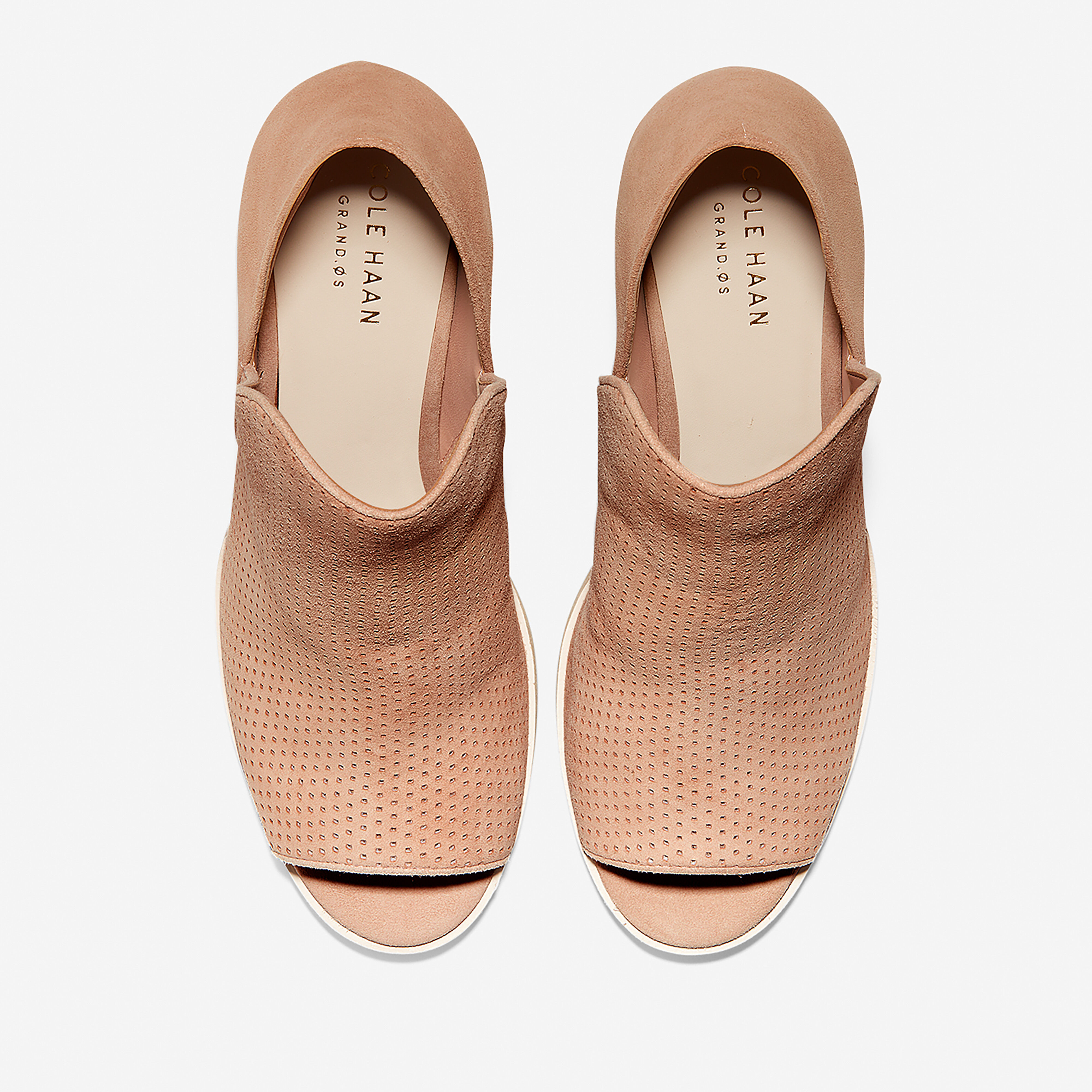 cole haan peep toe flats