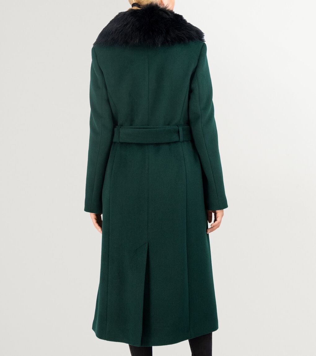 LONG BUTTONUP COAT W REMOVEABLE COLLAR