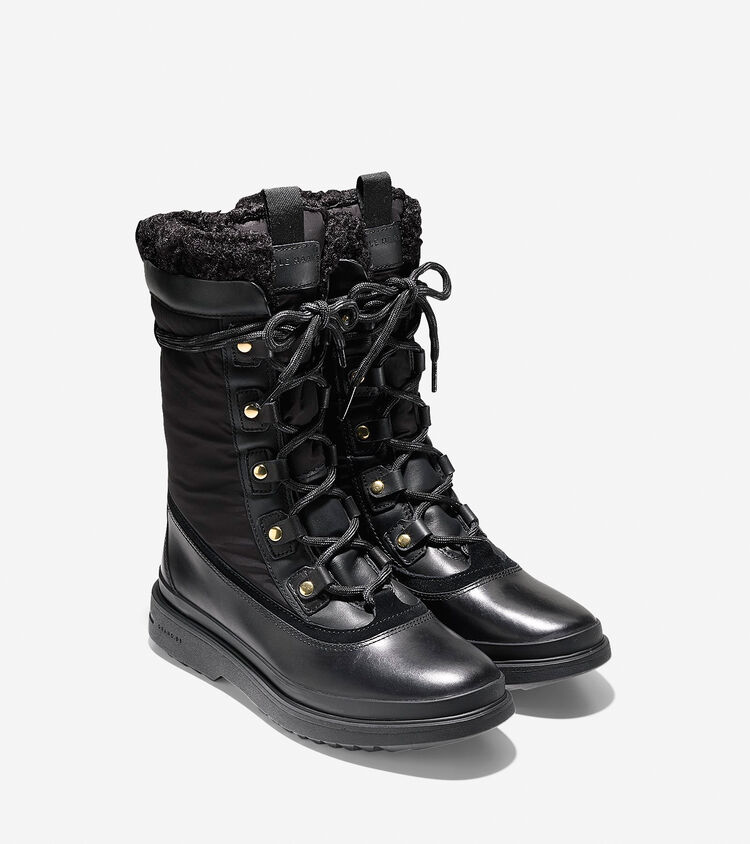 Women's Millbridge Waterproof Lace Up Boots in Black | Cole Haan
