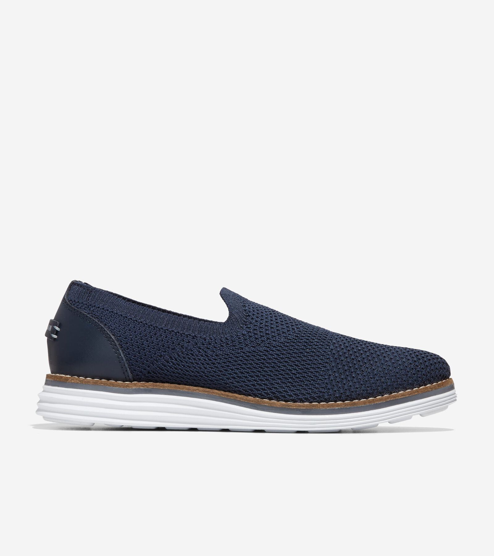Cole Haan Original Grand Cloudfeel Meridian Loafer In Navy Knit-optic White
