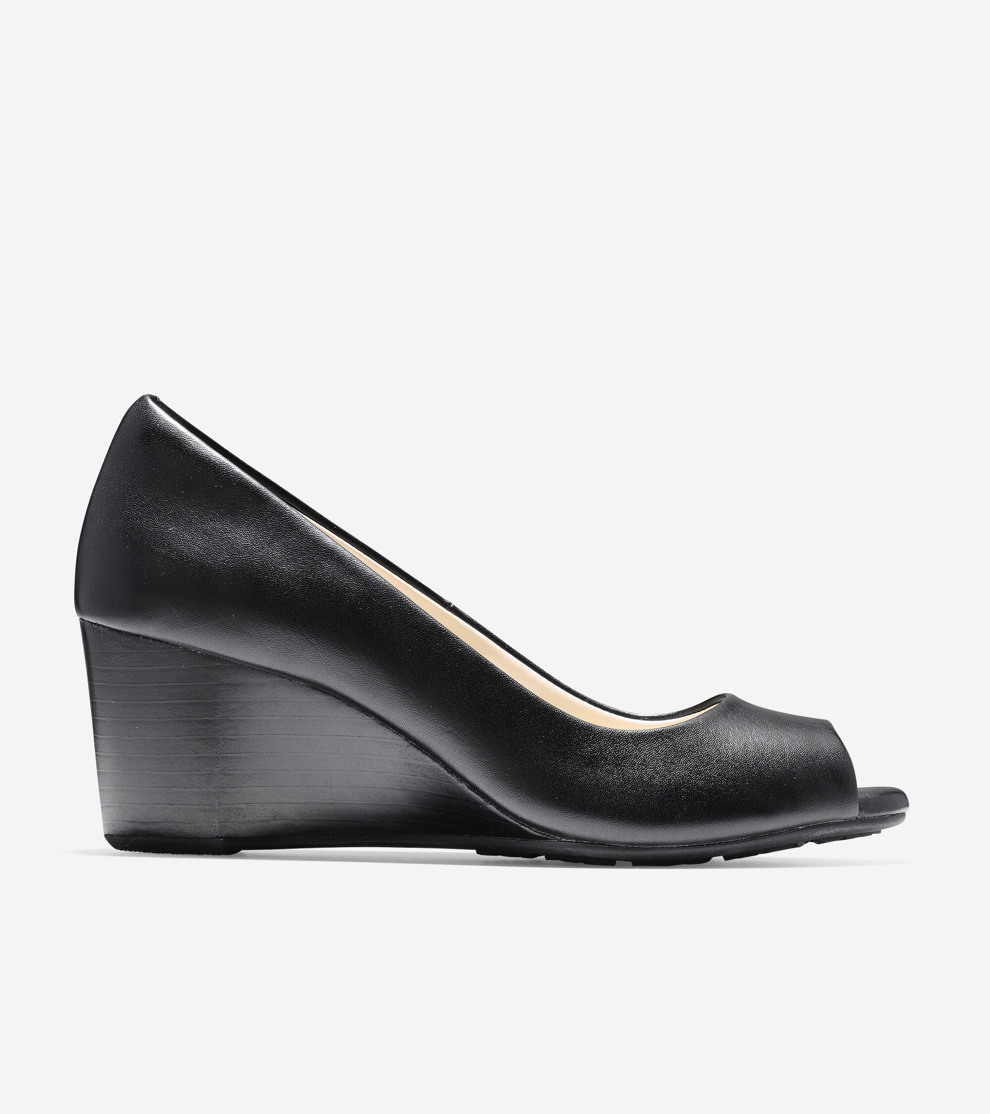 women's black open toe wedge shoes