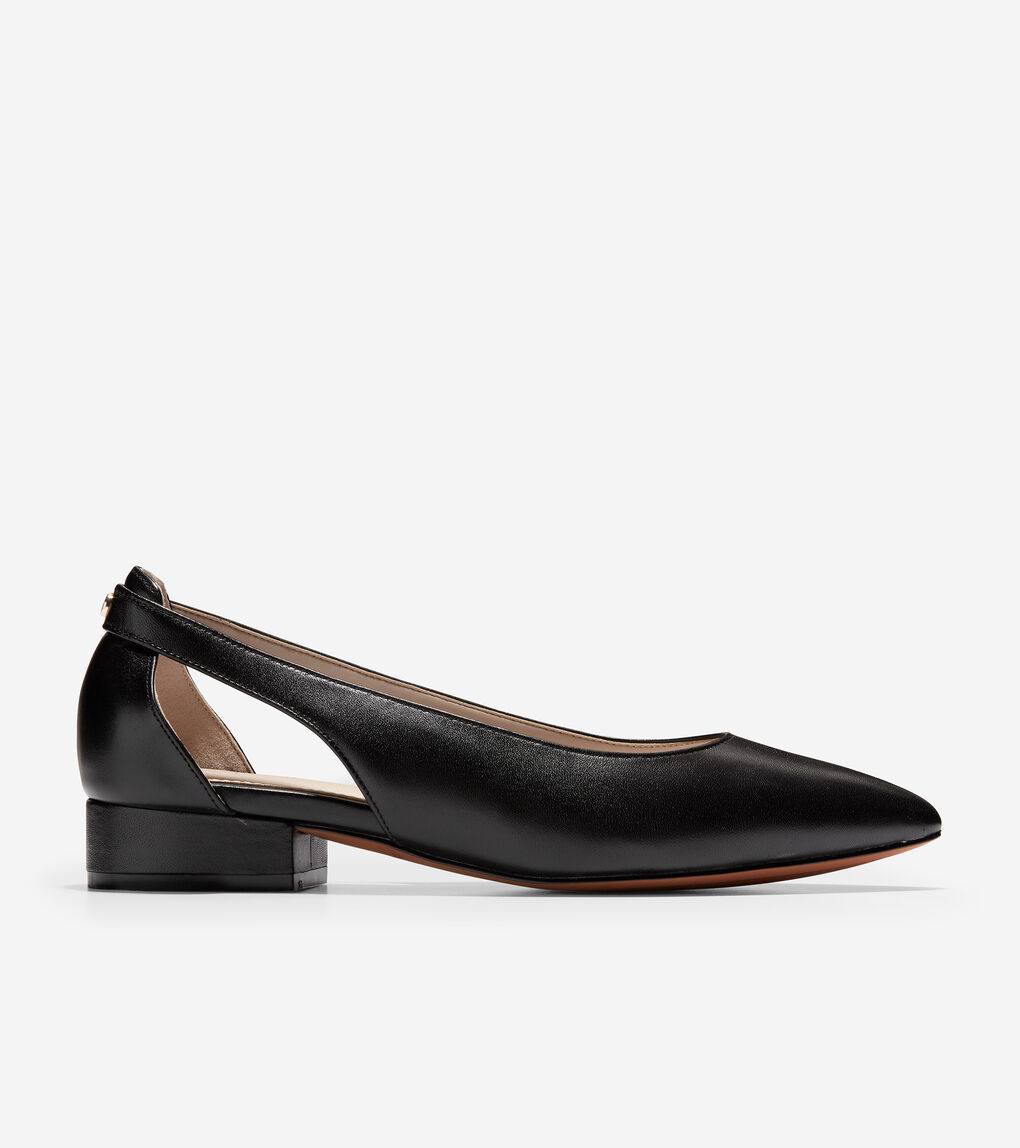 Women's Marcey Skimmer in Black Leather | Cole Haan