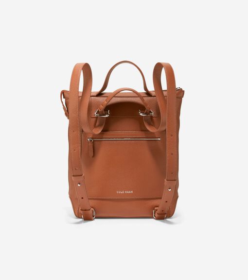 Grand Ambition Small Convertible Luxe Backpack in Beige Or Khaki