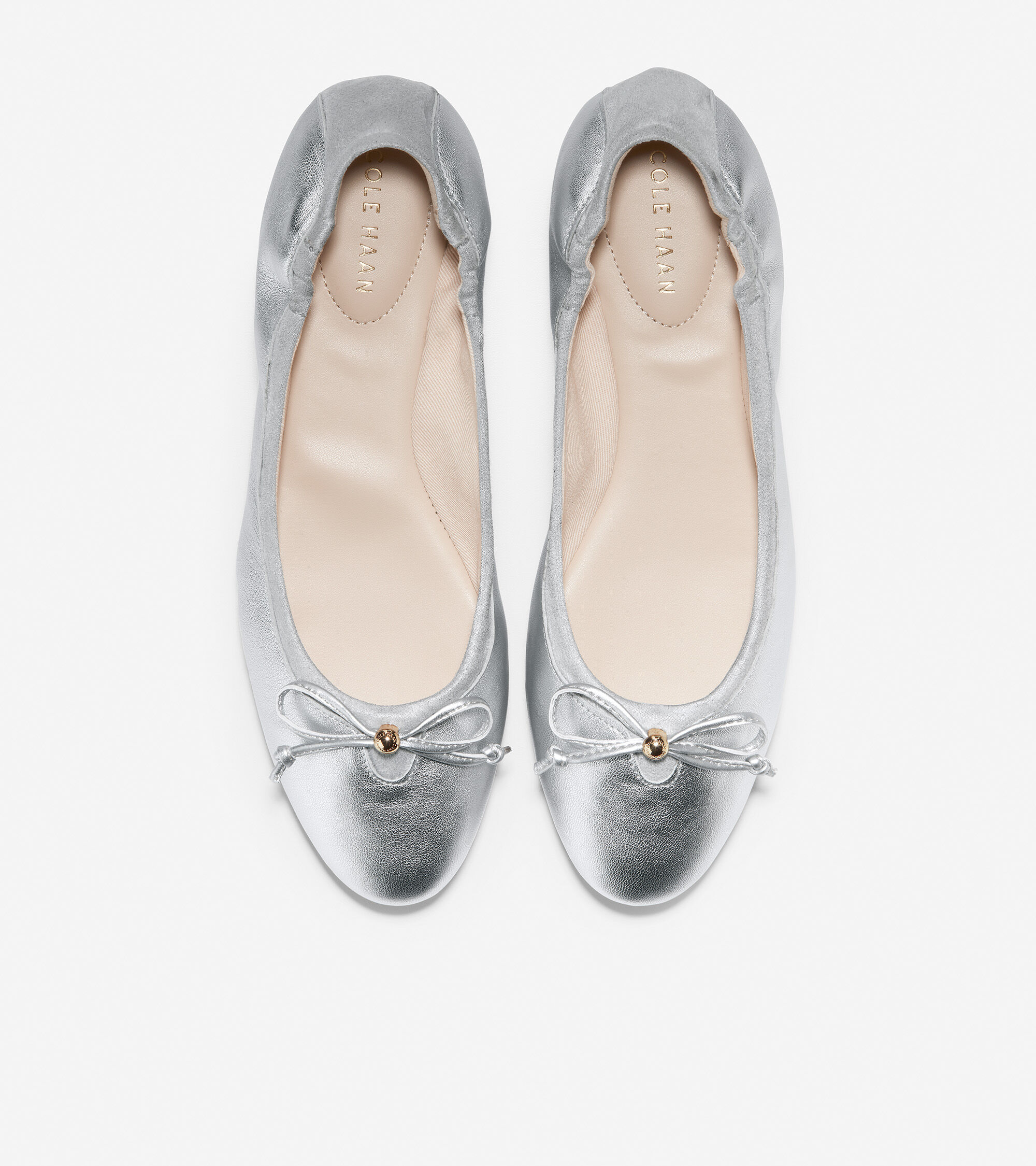Women's Keira Ballet Flat in Soft Silver Leather | Cole Haan