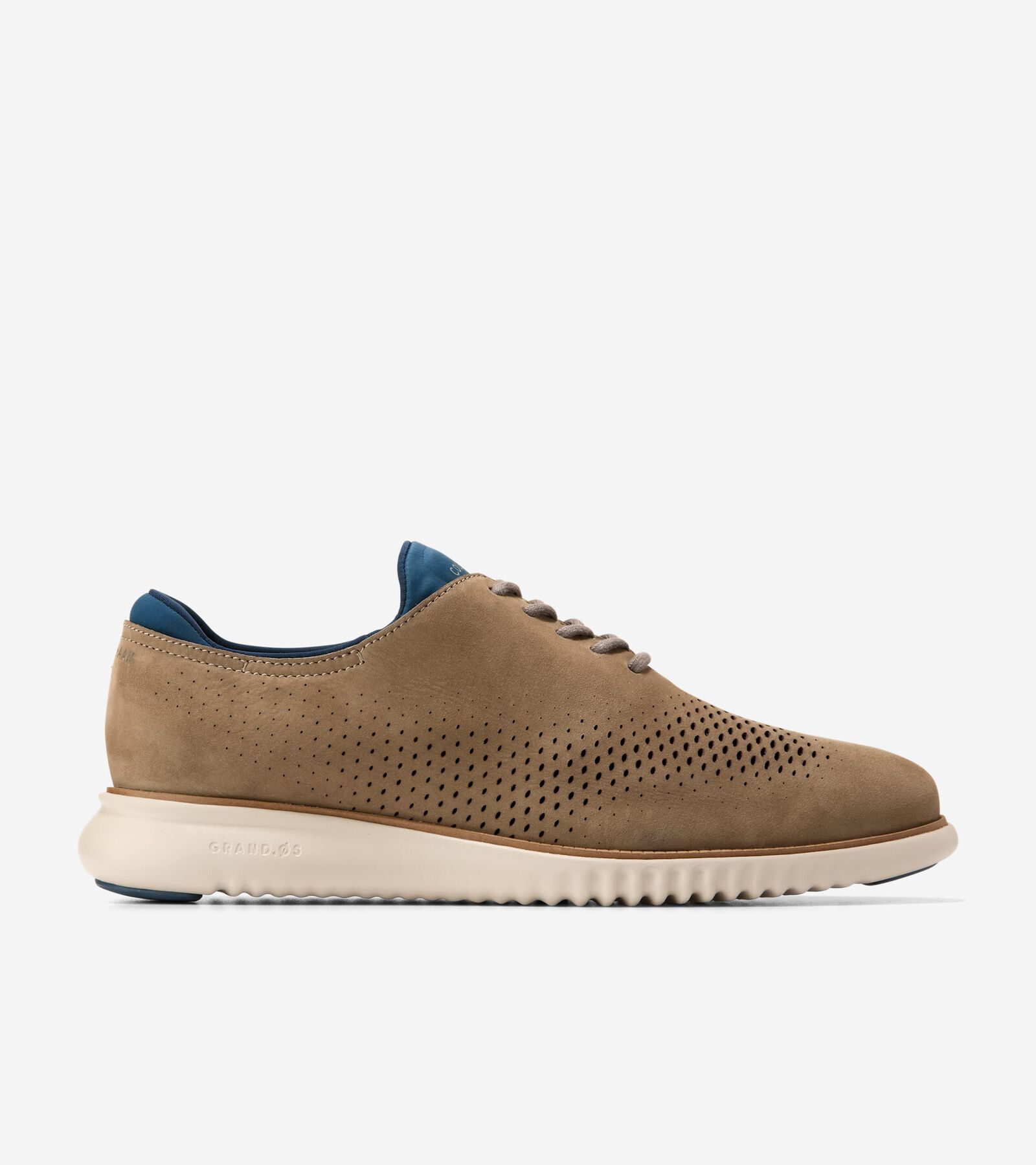 COLE HAAN COLE HAAN MEN'S 2.ZERØGRAND LASER WINGTIP OXFORD SHOES - BEIGE SIZE 8.5