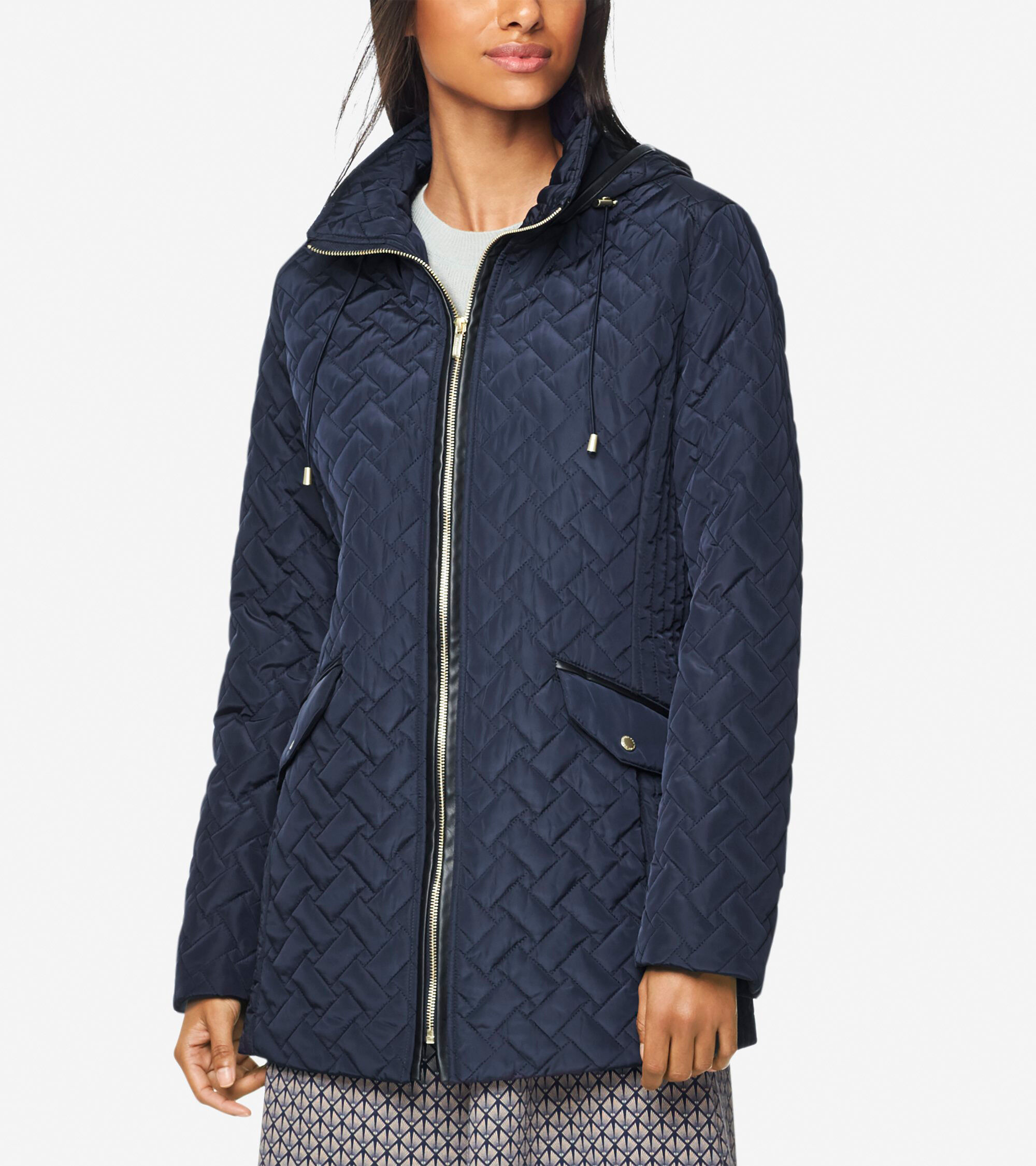 Cole Haan Womens Quilted Barn Jacket Women Outdoor Clothing