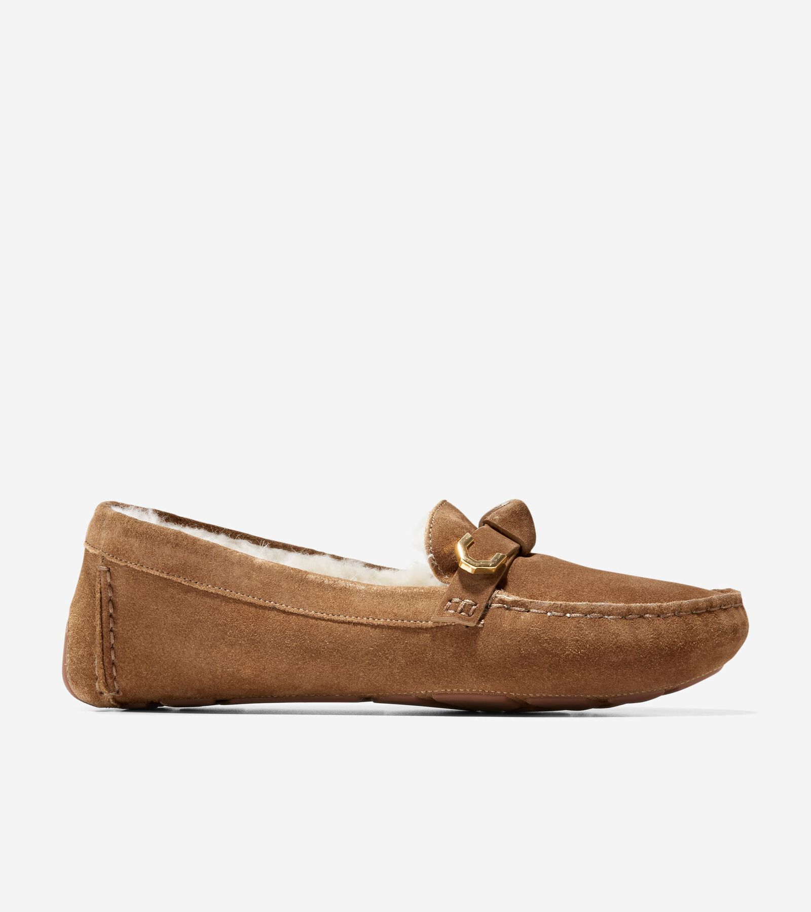 Cole Haan Evelyn Bow Driver In Golden Toffee