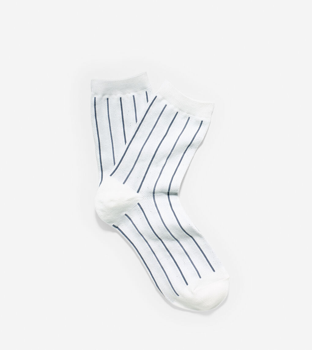 Mesh Vertical Stripe Anklet in Ivory : Socks | Cole Haan
