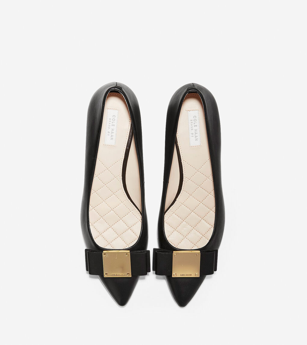 Women's Tali Modern Bow Pump (45mm) in Black Leather | Cole Haan
