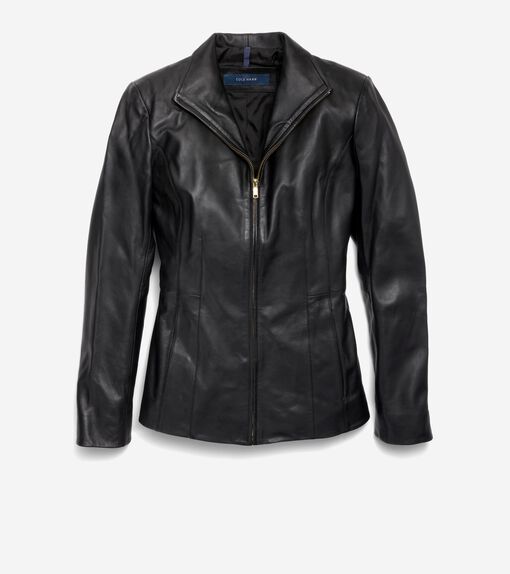 Women’s Wing Collar Leather Jacket