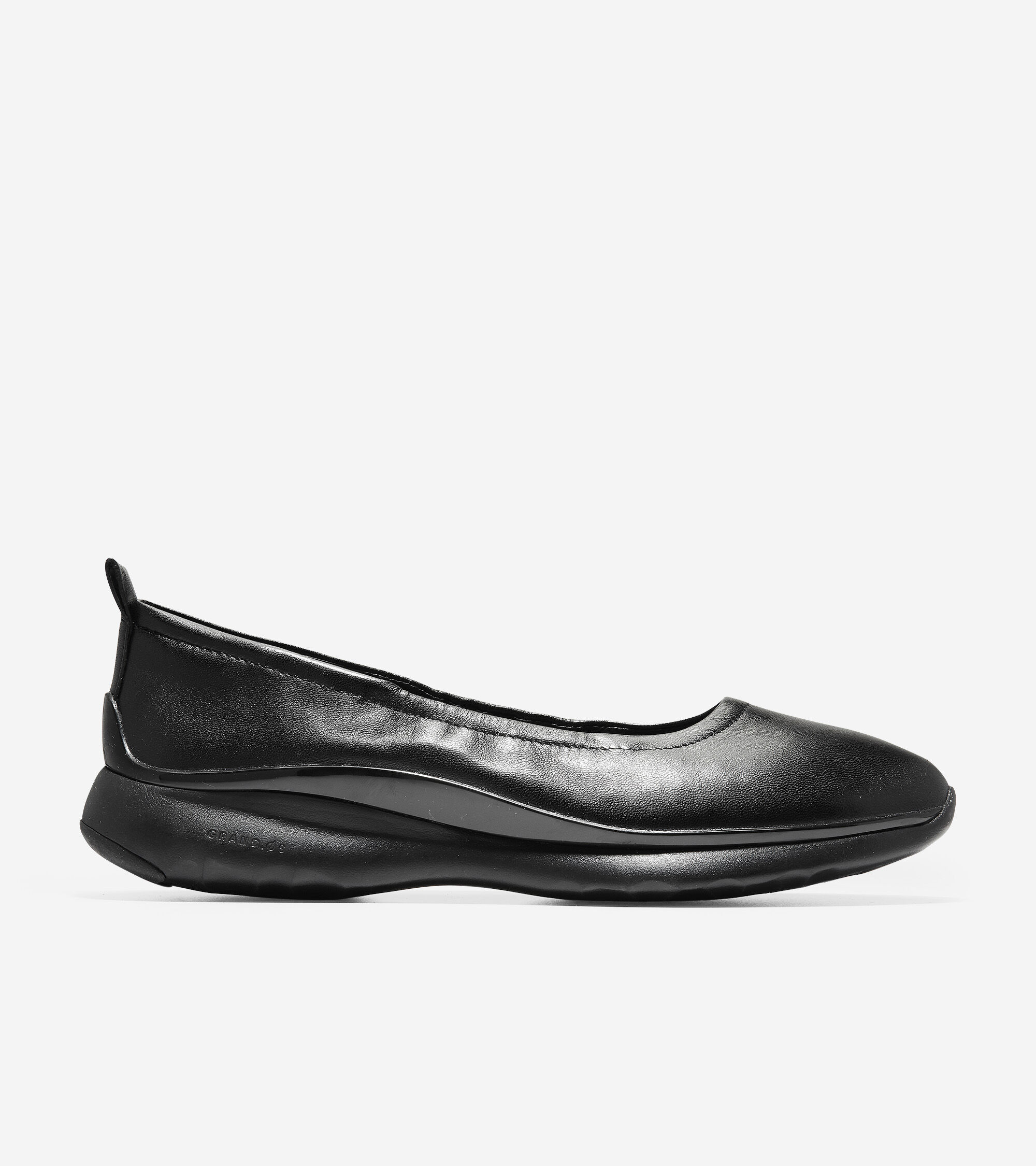 Rouched Slip-On Ballet Flat in Black 