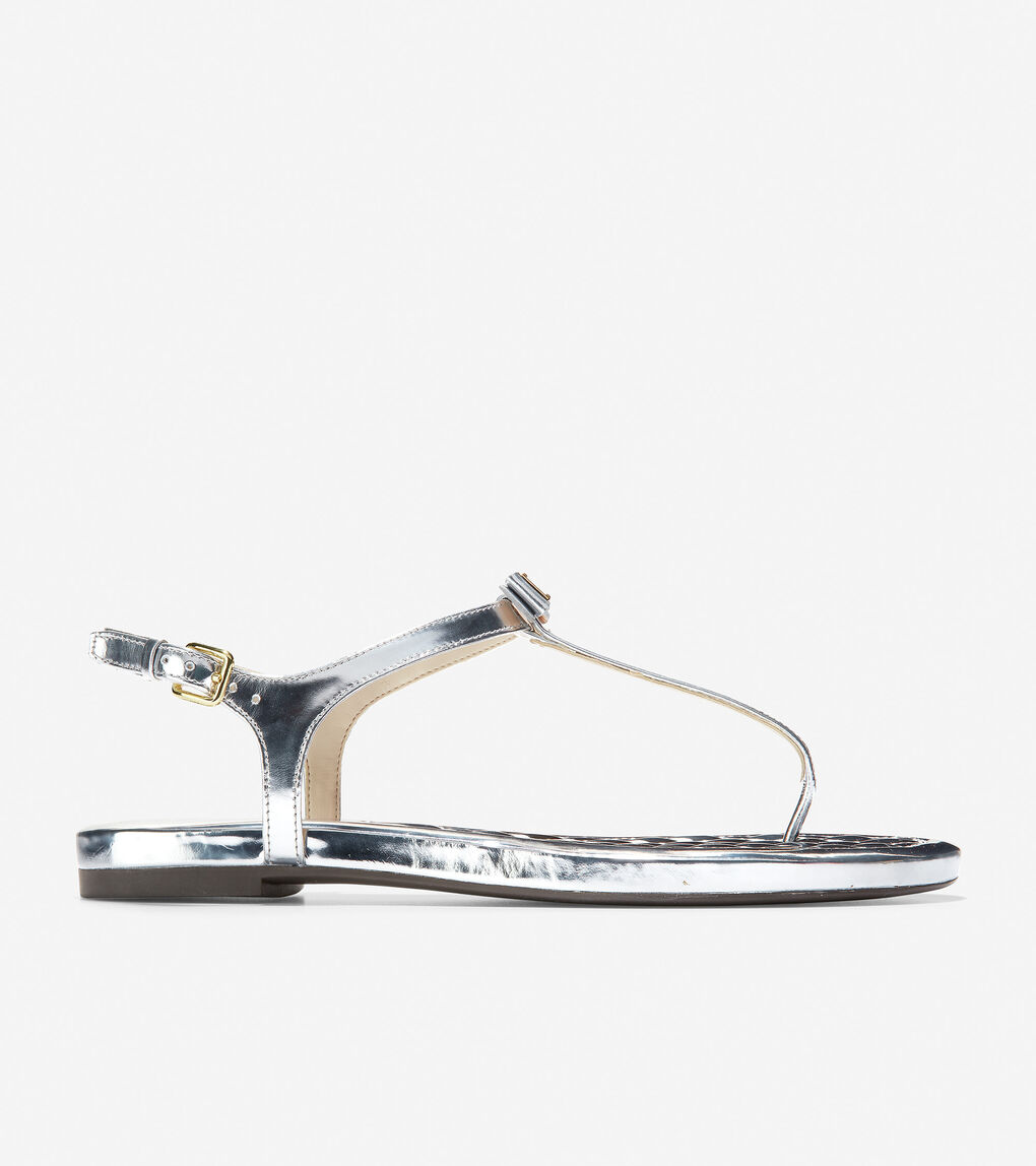 Women's Tali Mini Bow Sandal in Silver Specchio | Cole Haan