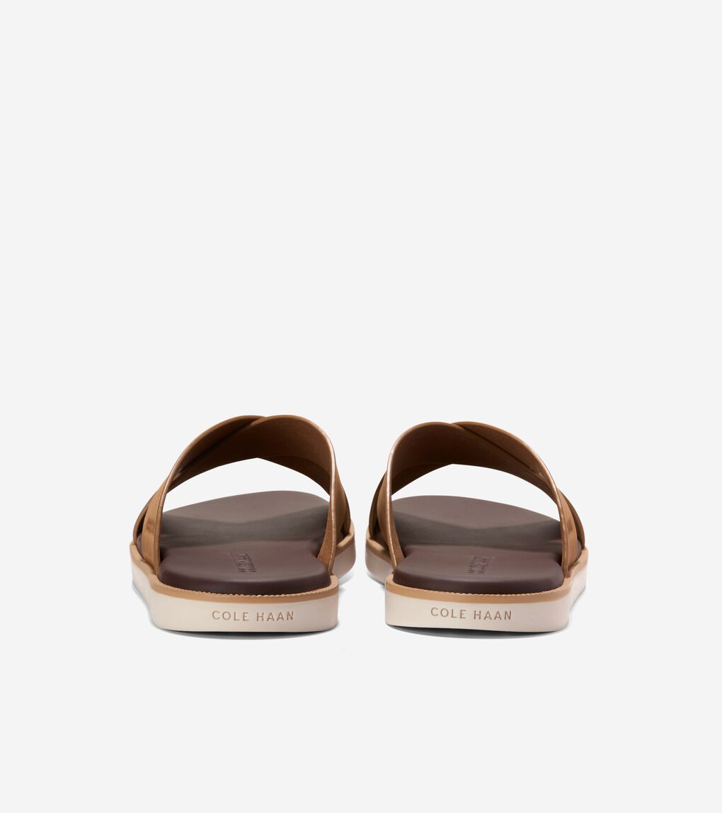 Men's Nantucket Cross Strap Sandals in Beige Or Khaki | Cole Haan