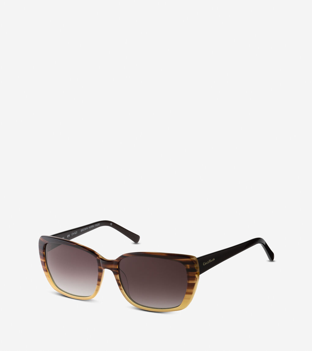 Cole Haan Soft Square Acetate Sunglasses in Brown Horn Fade : ColeHaan.com