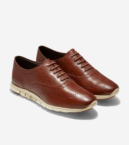Women's ZERØGRAND Wingtip Oxfords in Brown | Cole Haan