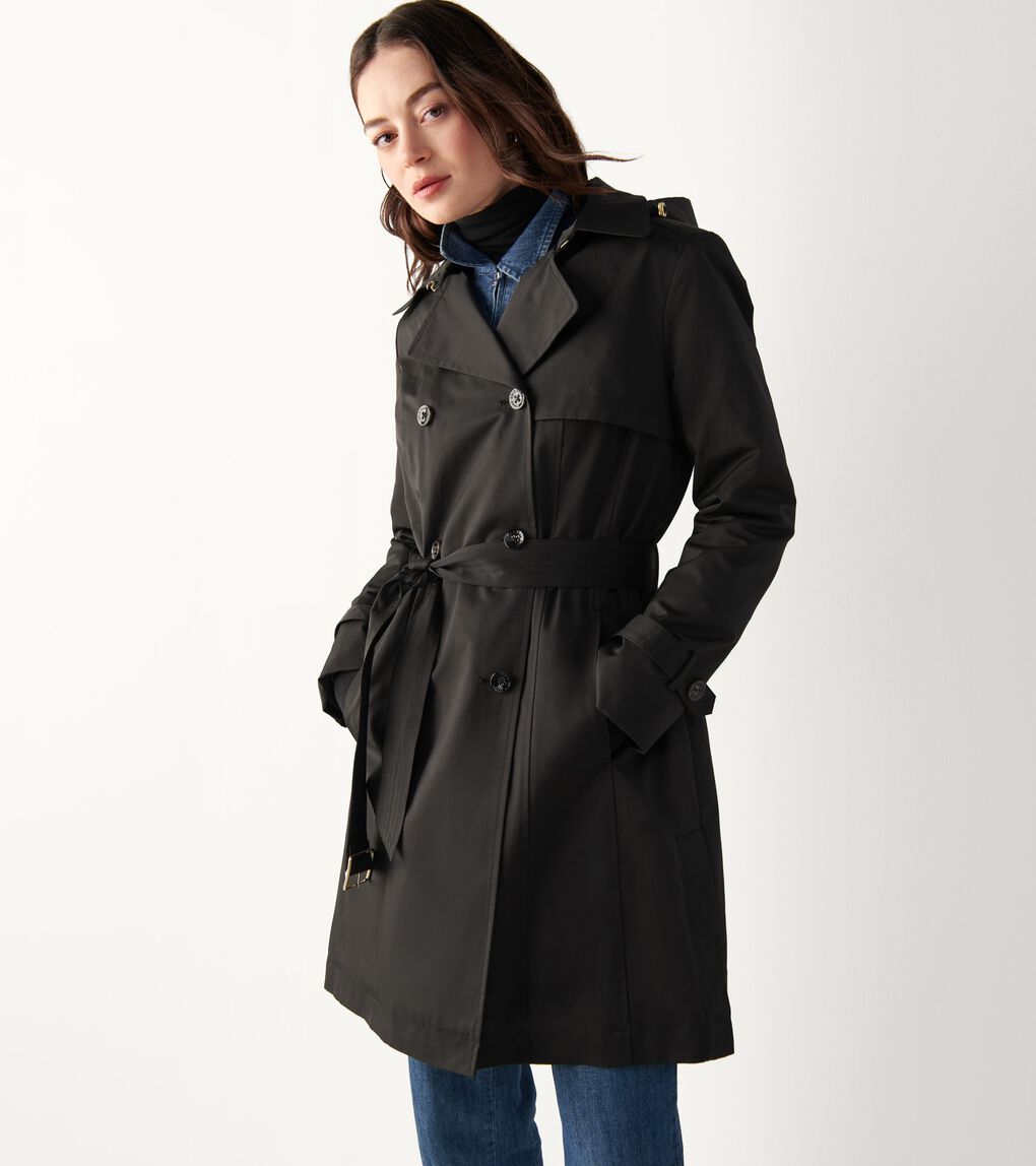 Women's Cotton Rain Trench Coat in Black | Cole Haan