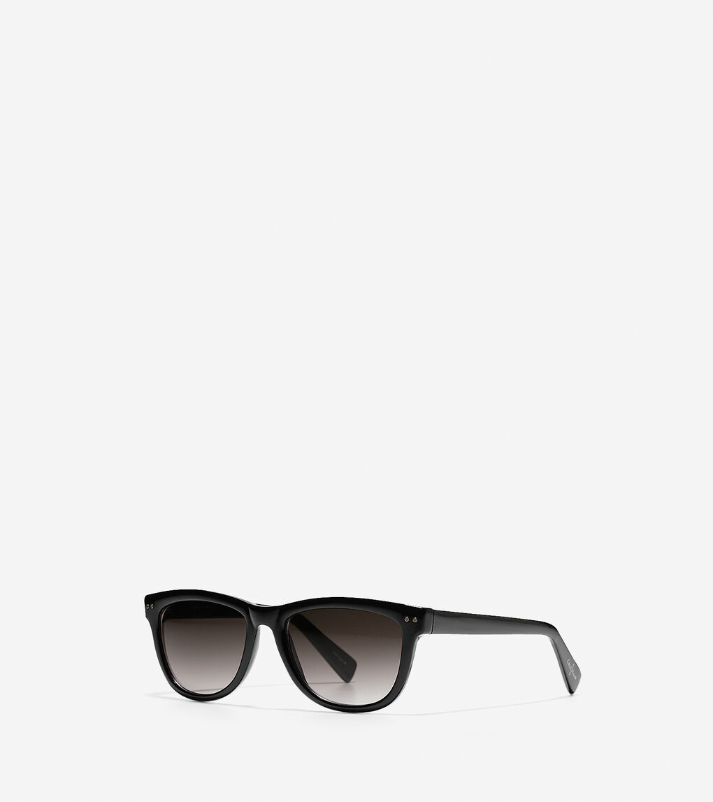 Acetate Tapered Square Sunglasses in Black | Cole Haan