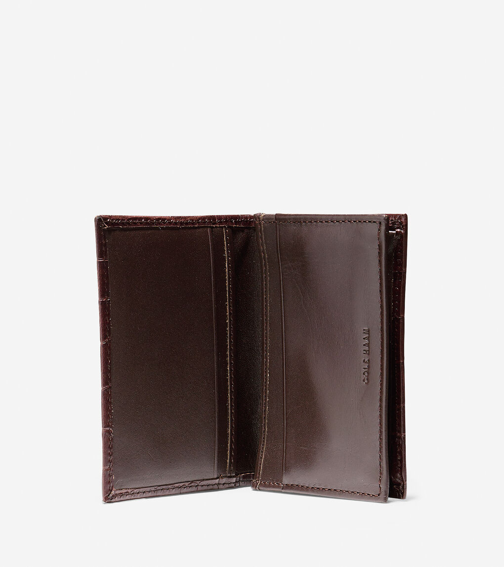 Embossed Croc Gusseted Card Case