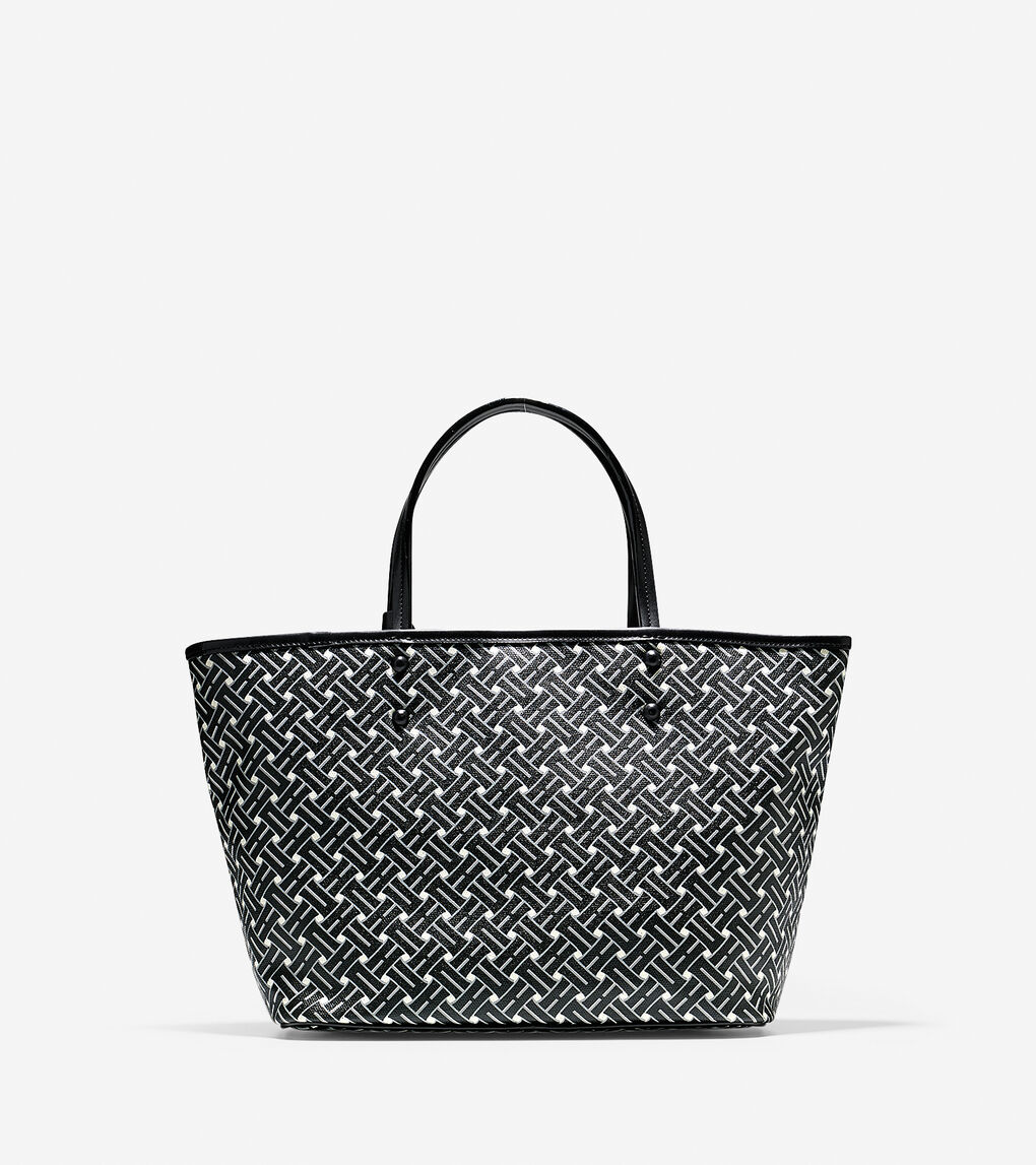 Signature Weave Small Tote in Black | Cole Haan