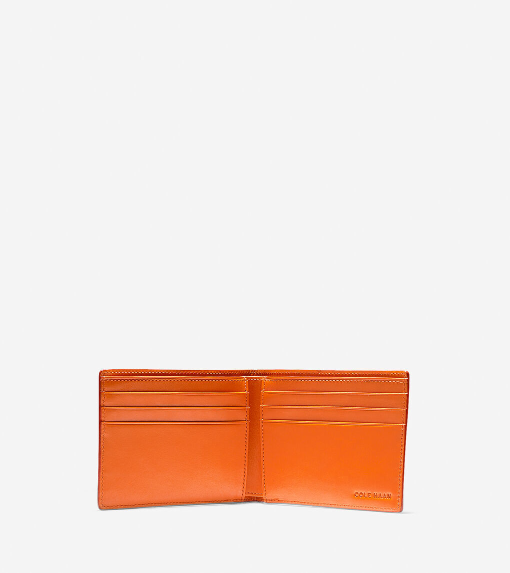 Perforated Slim Billfold Wallet in Orange | Cole Haan