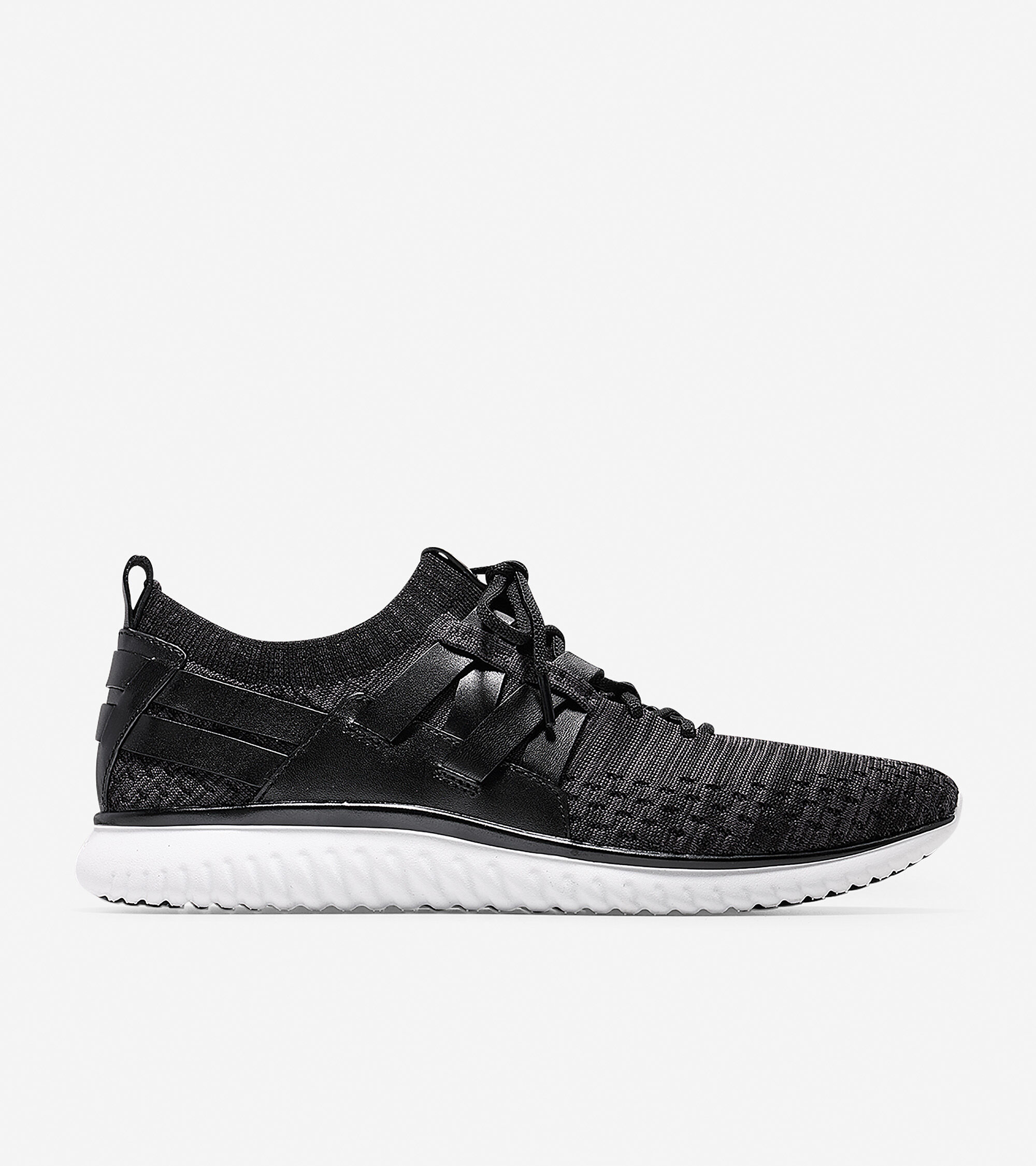 Woven Sneaker in Magnet-black Knit 