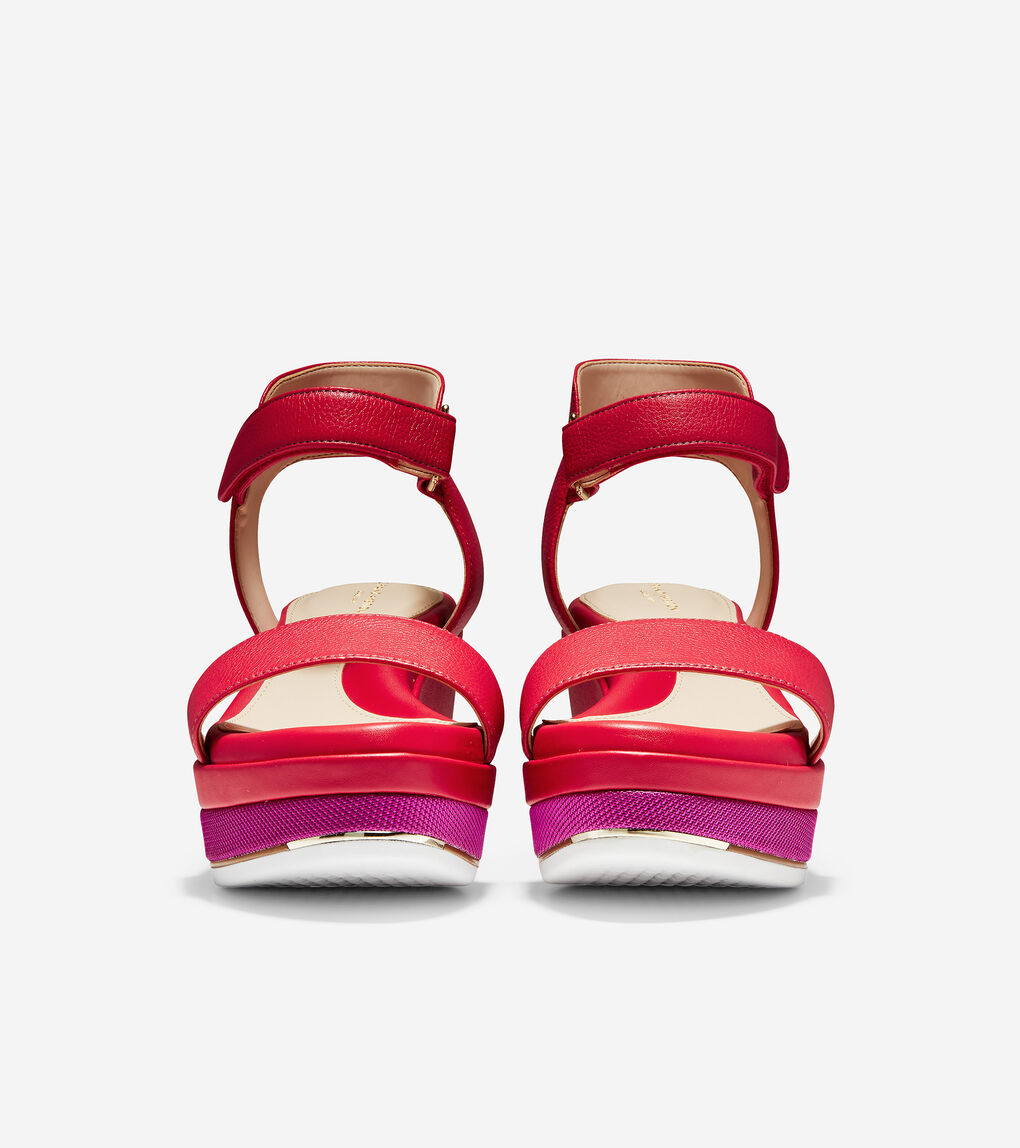 Women's Grand Ambition Flatform Sandal in Tango Red Tumbled Leather ...