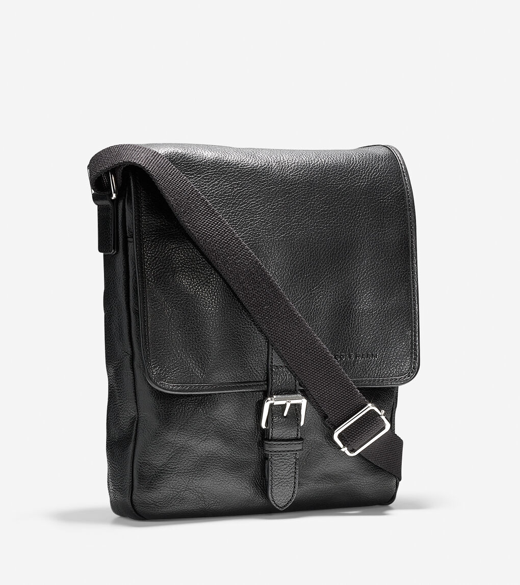 Pebbled Leather Reporter Bag
