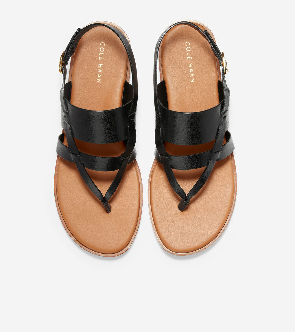 Women's Finley Grand Sandal in Black Leather | Cole Haan