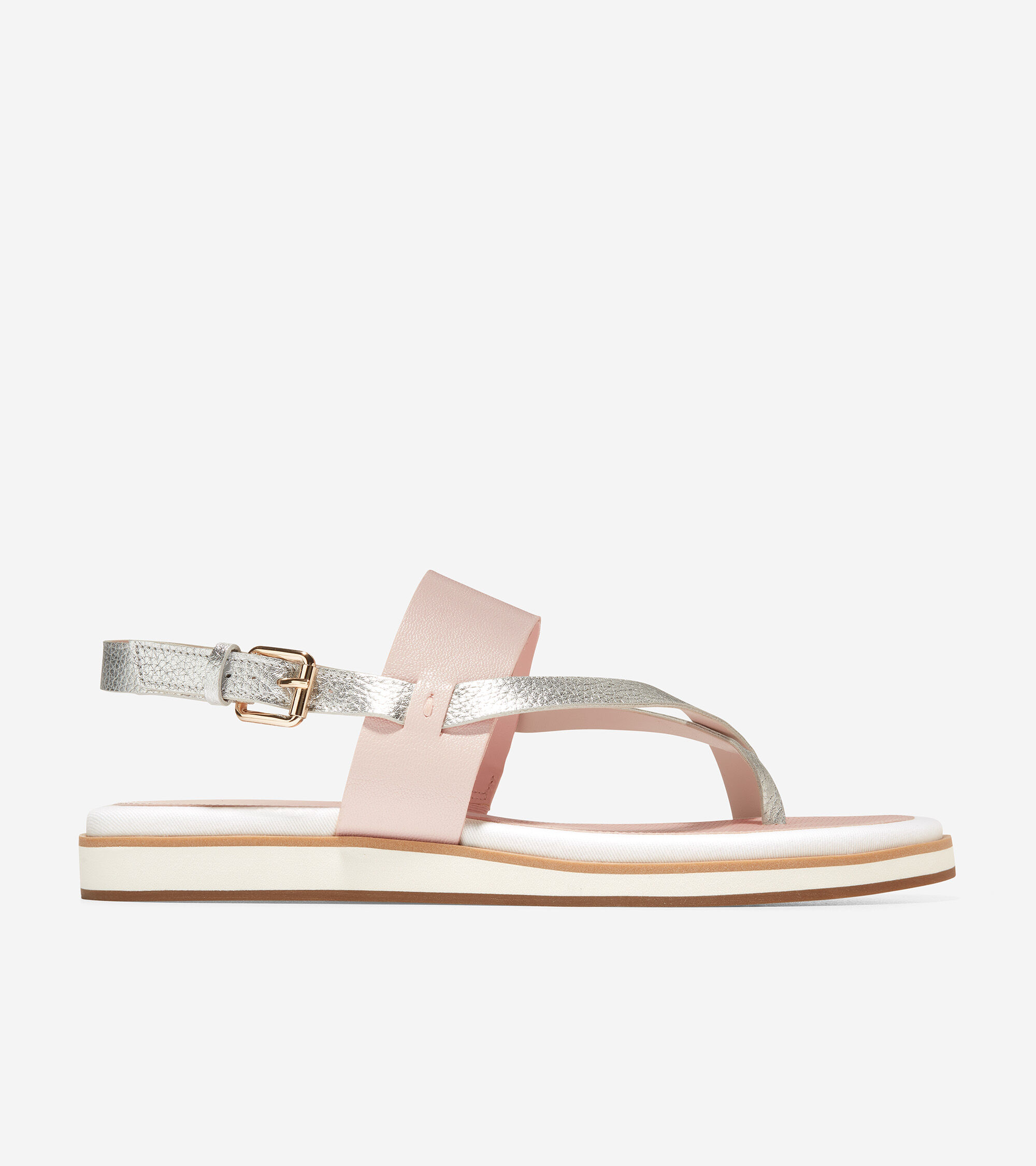 New COLE HAAN Womens ARIELLE SANDAL Tan/Rose Gold Leather Slide Sandals W15099 