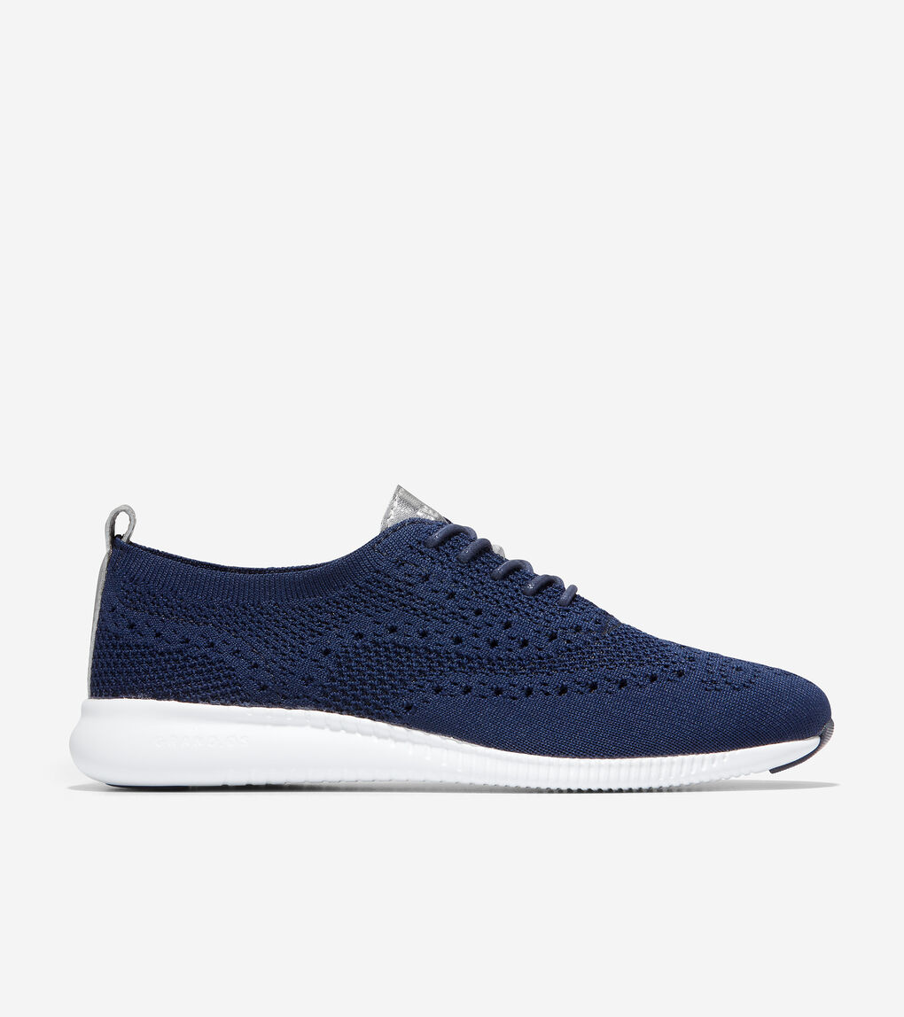 Women S 2 Zerogrand Wingtip Oxford In Marine Blue Stitchlite