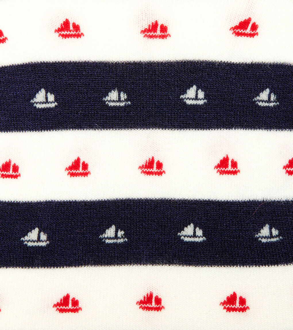 Stripe Sailboat No-Show Socks - 2 Pack
