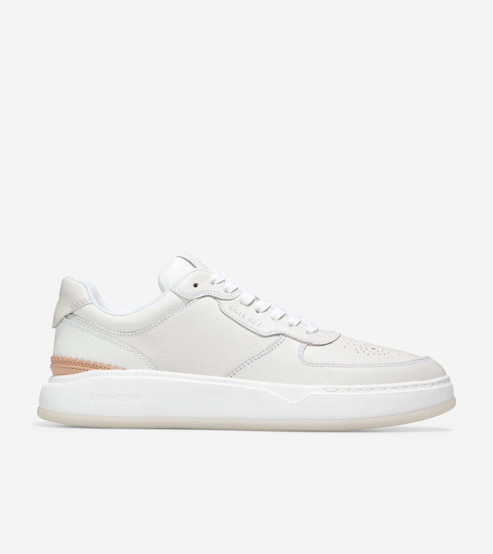 Cole Haan Men's Tan Comb Grandprø Crossover Leather Low-top Trainers In Optic White