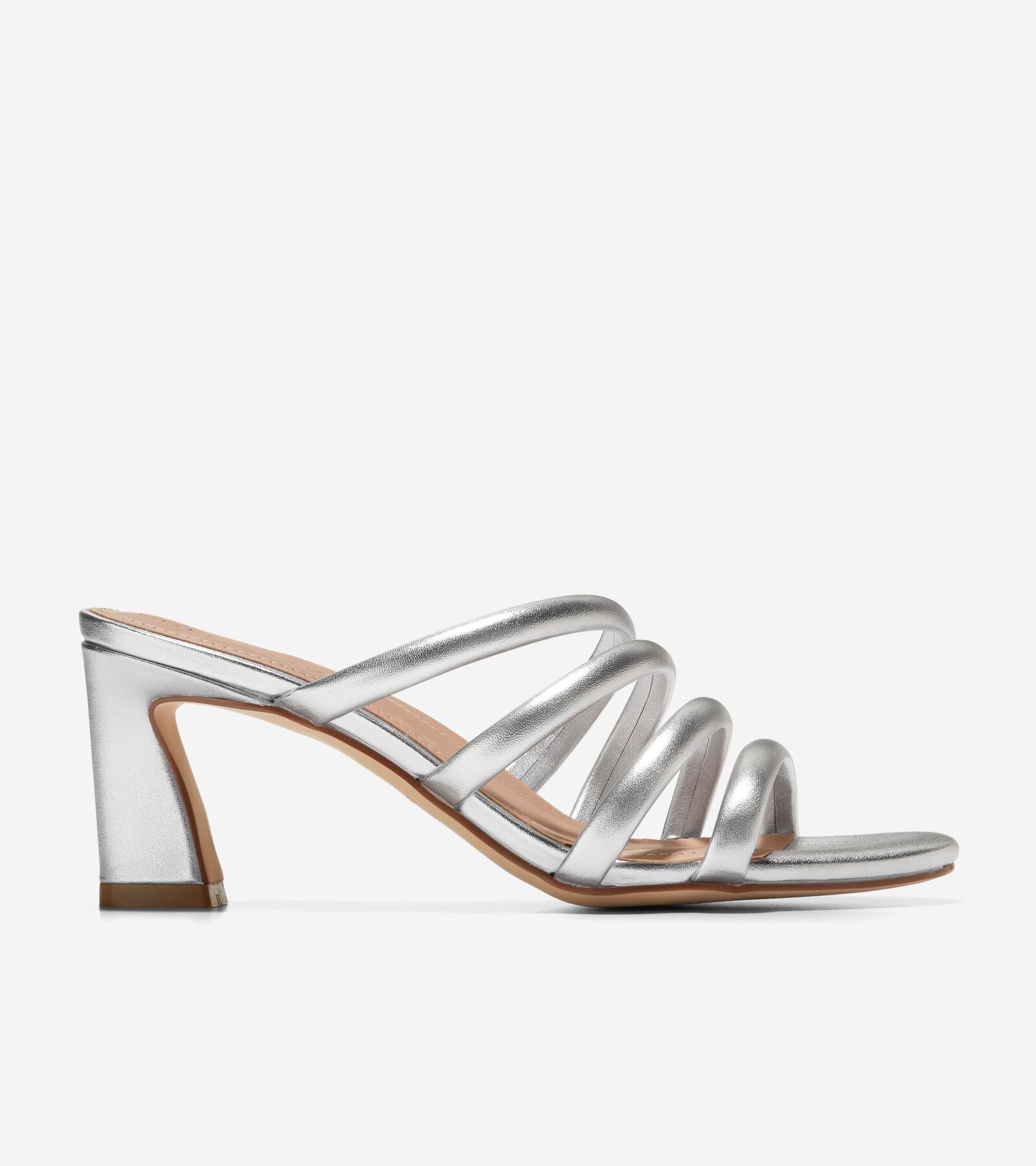 Cole Haan Women's Adella Metallic Leather Strappy Sandals In Silver Metallic