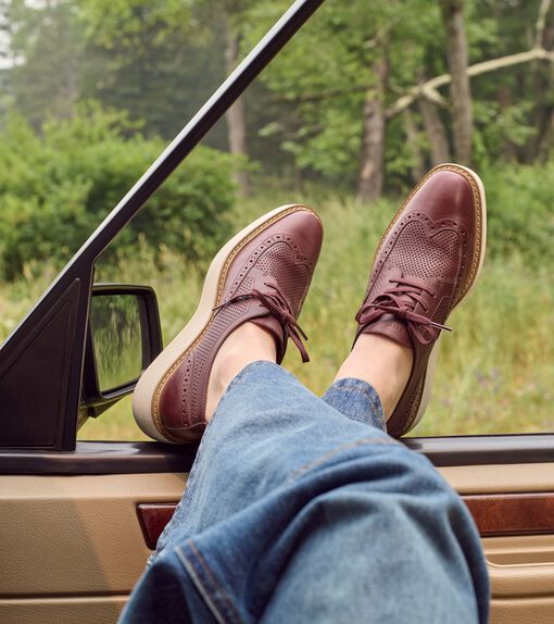 Model wearing Oxfords